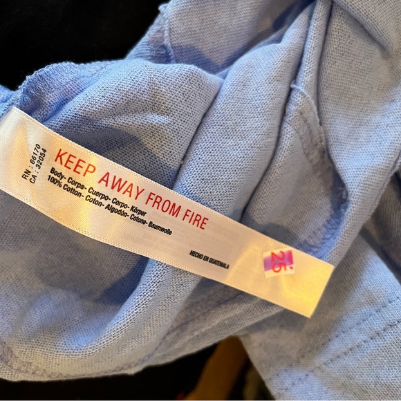 FREE PEOPLE Essential Extreme Tee Mini Dress Cornflower Blue large nwot - Picture 8 of 9